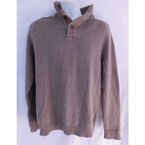 J. Crew Other - J Crew Sweater Brown Cotton 1/4 Button Classic